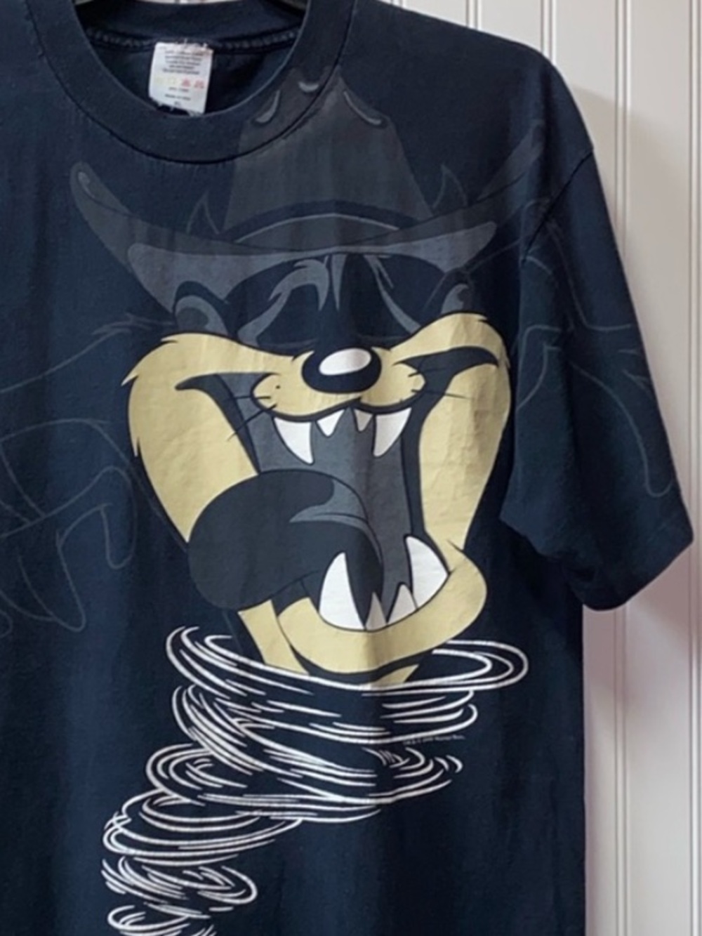 90s TAZ Blackout Shirt XL Warner Bros Vintage Devil